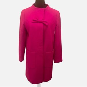 J. Crew Pink Blazer with Bow Detail and Funnel Neck